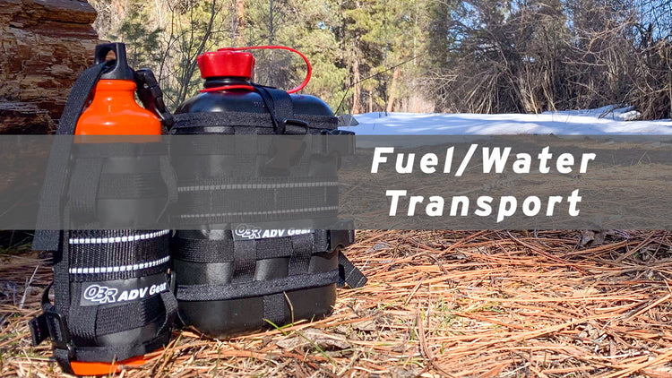 OBR ADV Gear universal fuel and hydration bottle carriers for motorbikes.