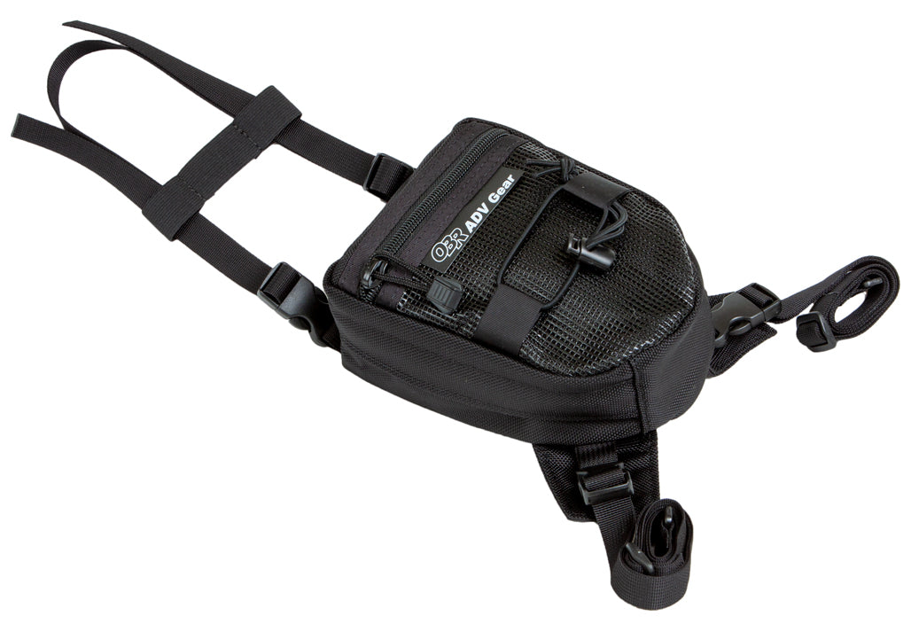 OBR ADV Gear Switchback Tank Bag: with interchangeable mounting straps. Designed to fit enduro and dual sport motorcycles.