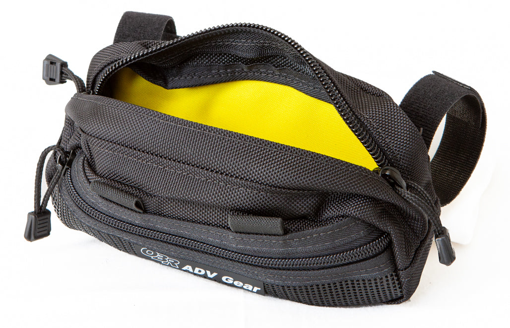 OBR ADV Gear Ledge Handlebar Bag: light inner pocket color makes it easier to find items