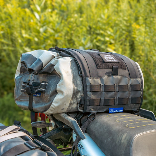 Dan's black Beavertail on his Norden. OBR 35L dry duffel installed.