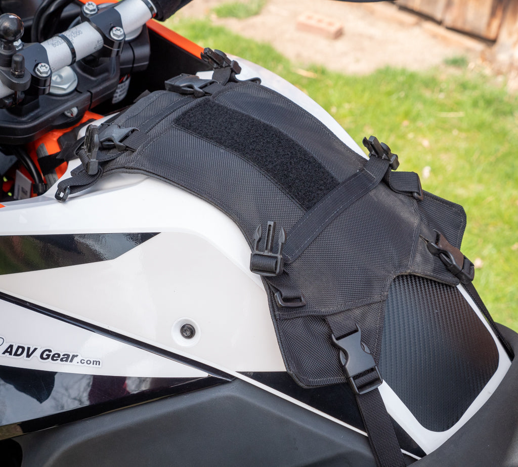 OBR Big Sky Tank Bag mounting base and adjustable buckle straps