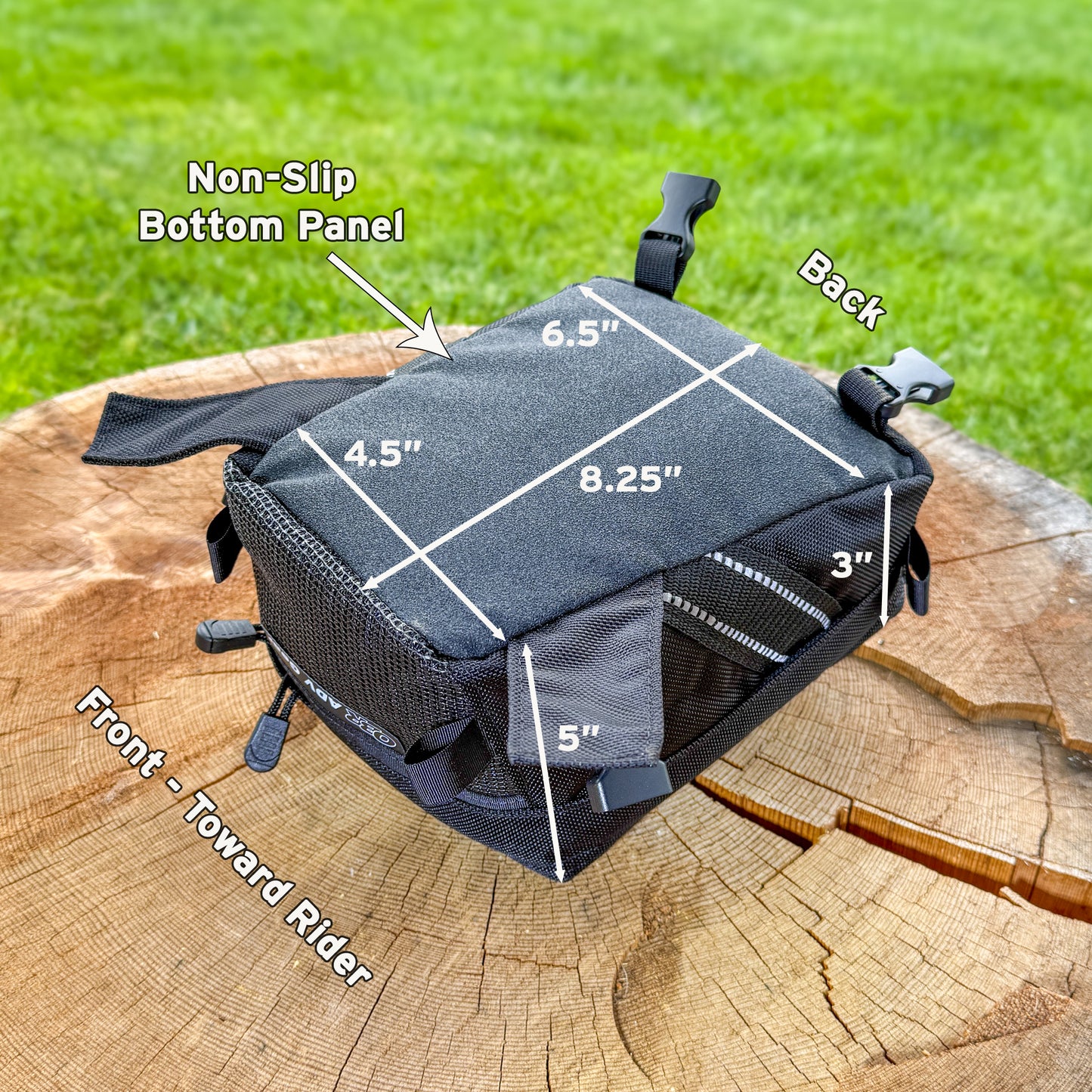 High basin tank bag: external bag dimensions