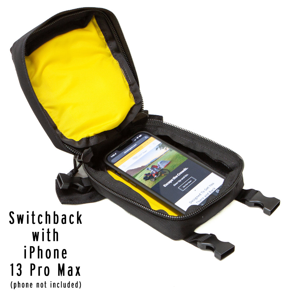 OBR ADV Gear Switchback Tank Bag: with iPhone for size reference