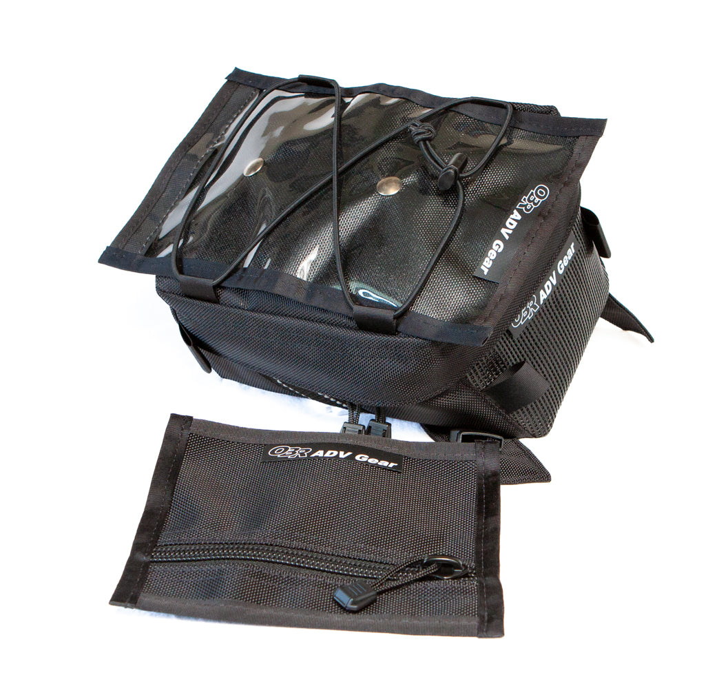 OBR High Basin Motorcycle Tank Bag: with map pocket installed