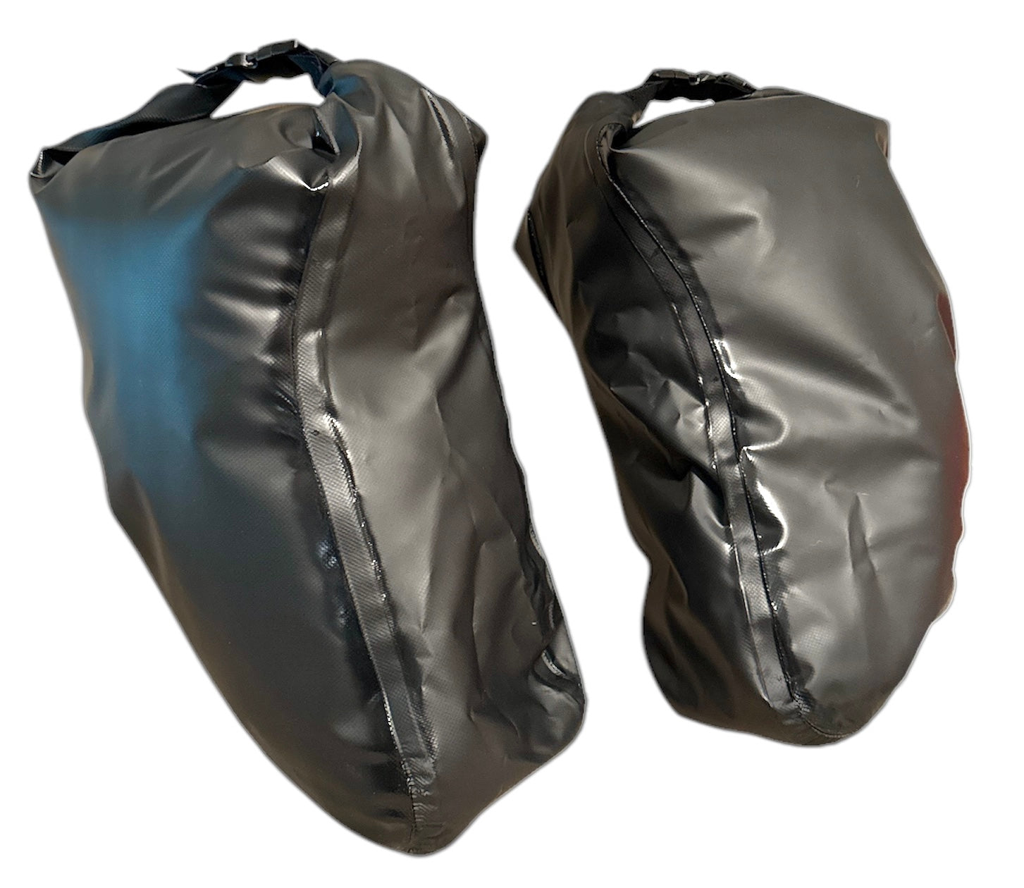 OBR 38L Saddlebags 2.0: Loaded black dry bags