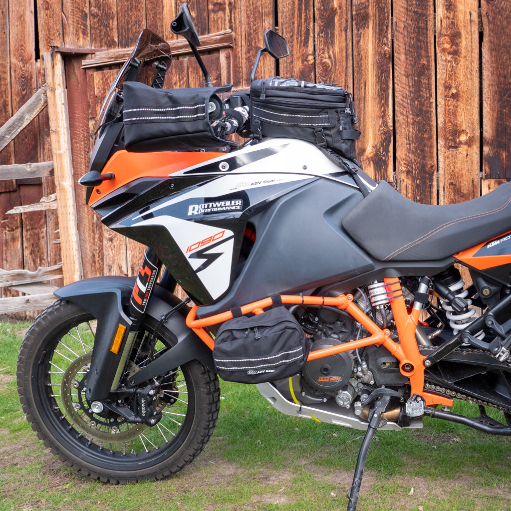 OBR ADV Gear Crash Bar Bags: installed on Mike's KTM  (with other OBR products)