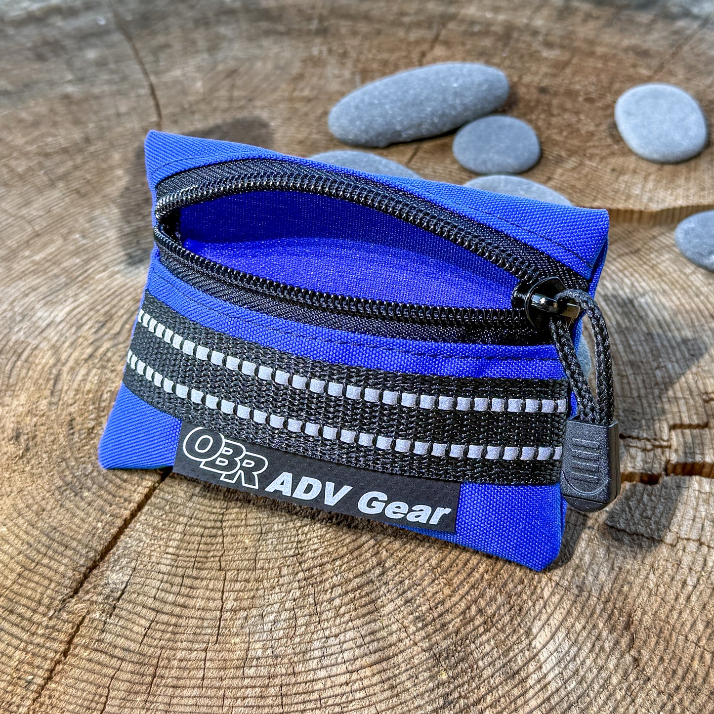 OBR utility Mini-pouch: blue with zipper open